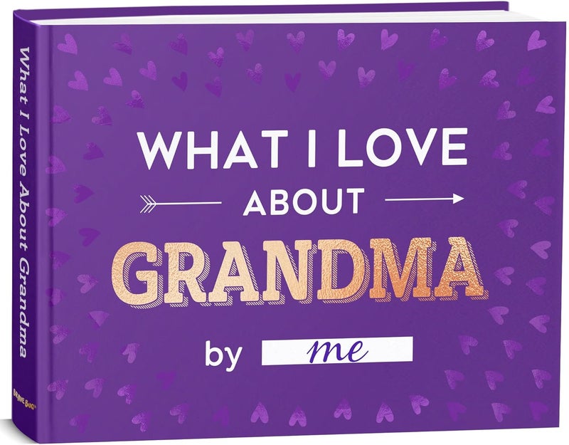 BRAVEBUG What I Love about Grandma Book - Grandma Gifts from Grandkids - Grandma Birthday Gifts, Birthday Gifts for Grandma - Grandmother Gifts, Christmas Gifts for Grandma Fill-in-the-Blank Journal Gifts - Image 1
